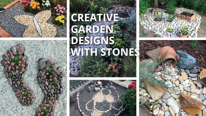 creative garden designs with stones