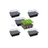 Bonviee 5-Pack Seed Starter Tray Kits – Plant Starter Set with Adjustable Humidity Dome and Base | Indoor Greenhouse Mini Propagator for Seed Germination (12 Cells per Tray, Black)