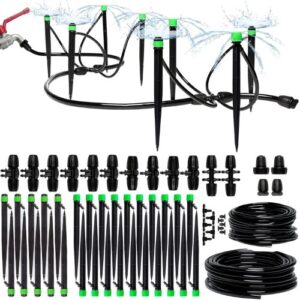 CARPATHEN Drip Irrigation System – Adjustable Premium Irrigation Kit for Gardens and Raised Beds | Complete Set with Drip Emitters, 5/16″ and 1/4″ Tubing, and Barbed Fittings