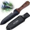 Hori Hori Garden Knife – 7″ Stainless Steel Blade with Cutting Edge, Full-Tang Wooden Handle and Sheath for Weeding, Planting, and Digging, Includes Hanging Hole for Easy Storage